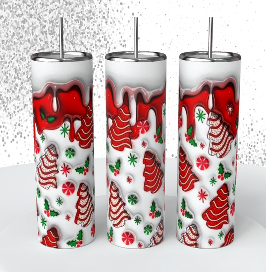 Christmas 3D, 20 oz Ready to Press Tumbler Print Only