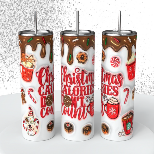 Christmas Calories, 20 oz Ready to Press Tumbler Print Only